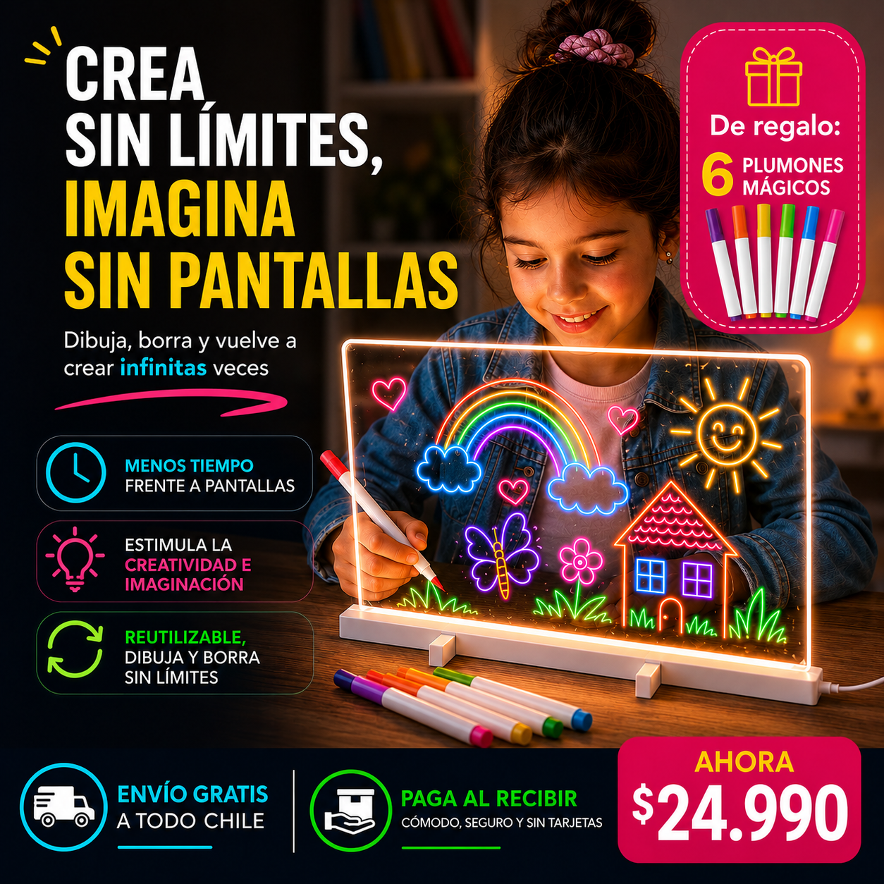 PIZARRA INTERACTIVA LED 20x30cm